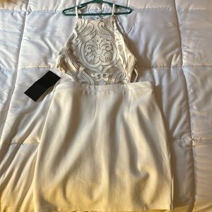 Bebe white formal dress